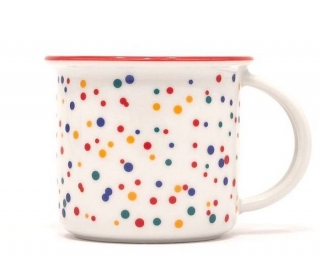 Hrnek 250ml TINA - PUNTÍČKY červ., český porcelán