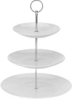 Etažér 3patra, d16,5/20/25, v.35cm, porcelán/Cr