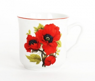 Hrnek 270ml KAREL-VLČÍ MÁK, čes.porcelán