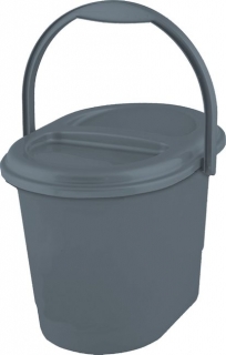 Vědro 13l s víkem ECO šedá 37x29,5x27,5cm, plast