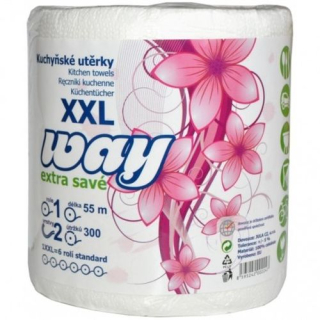 Utěrky kuch.2vr.,55m,300ústřiž.,XXL WAY,extra savé