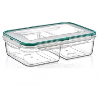 Box 2,0 l FRESH dělený(2x1,0l),klick 24x17x7cm,transp.plast