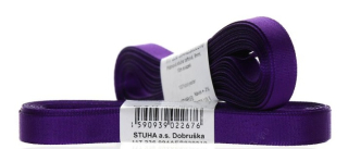 Stuha text.10m/6mm fialová TAFTOVÁ