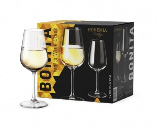 Sklen. 360ml, 6ks, BOHEMIA PR. BONITA, bílé víno