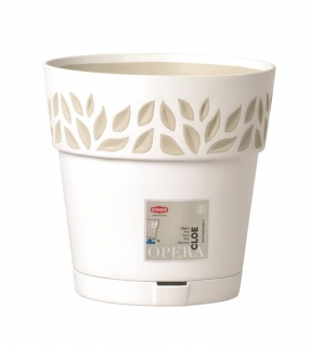 Květ. d25xh29cm BÍLÁ/travertin CLOE+miska