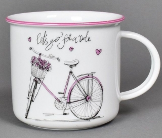 Hrnek 380ml TINA - DÁM. KOLO A57460, čes.porcelán