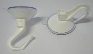 Háček d5cm,plast,s přísavkou a páčkou