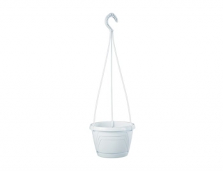 Květ. d25cm závěs. LOGATO BÍLÝ lesk