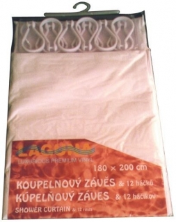 Závěs 180x200cm jednob.,PVC koupel.
