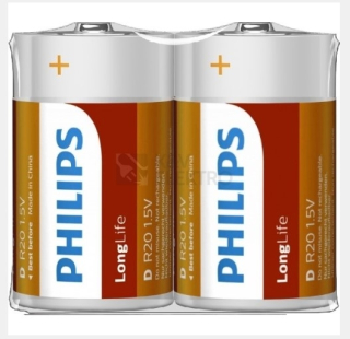 Baterie PHILIPS R20 1,5V, monočlánek, ZnCl (krab.24ks=12x2ks)