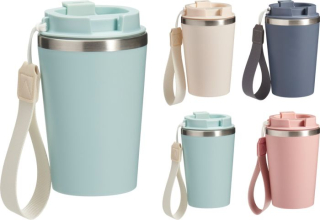 Kelímek 0.35l do auta, víčko silikon, 4barvy, NR