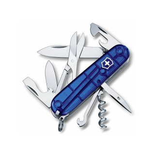 Nůž 14-funkcí 91mm CLIMBER modrý transp., kapesní Victorinox